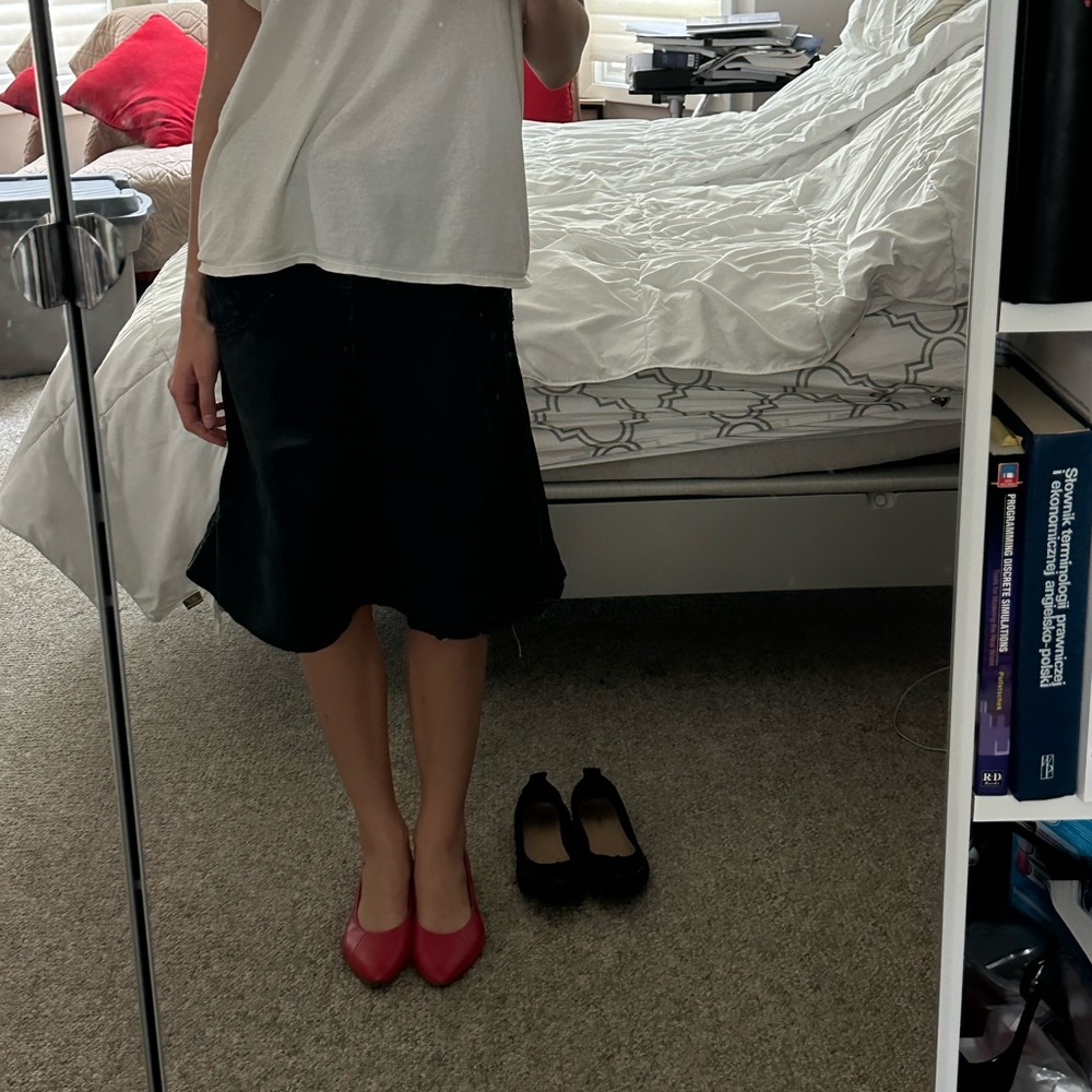 Vintage denim midi skirt